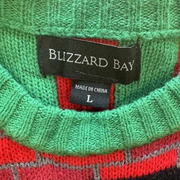 Blizzard Bay Ugly Christmas Sweater T-Rex Dinosaur Brick Door Decor Wreath Large - Picture 6 of 11